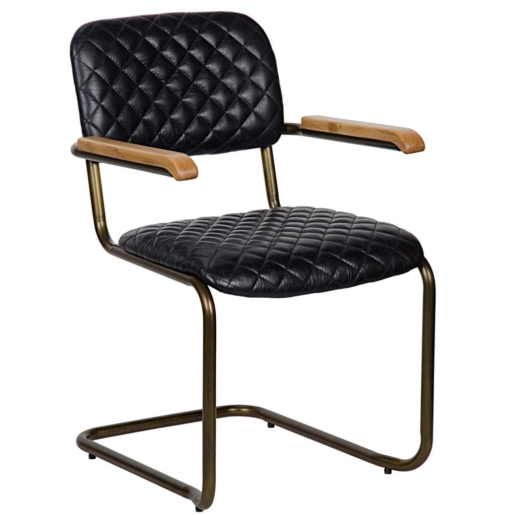 0045 Arm Chair, Vintage Black Leather