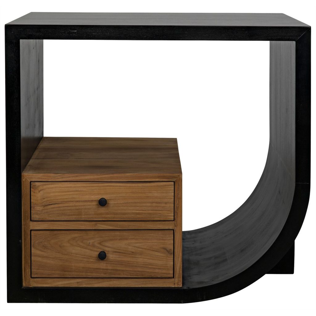 Preview image for Burton Side Table, Right, Hand Rubbed Black And Teak
