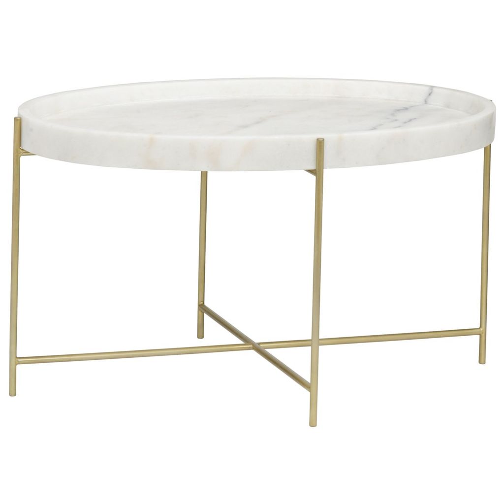 Preview image for Che Cocktail Table, Antique Brass, Metal And Stone