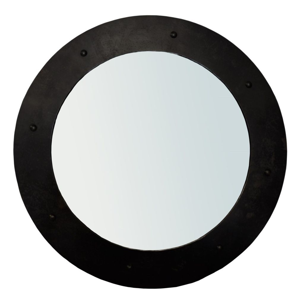 Preview image for Clay Mirror, Black Metal, Large