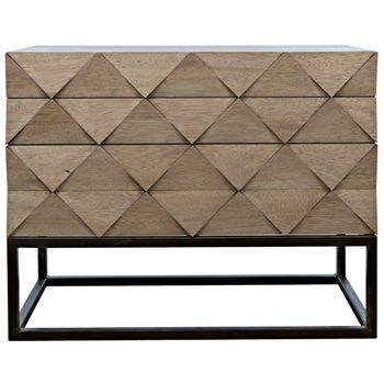 Draco Sideboard With Metal Stand, Washed Walnut