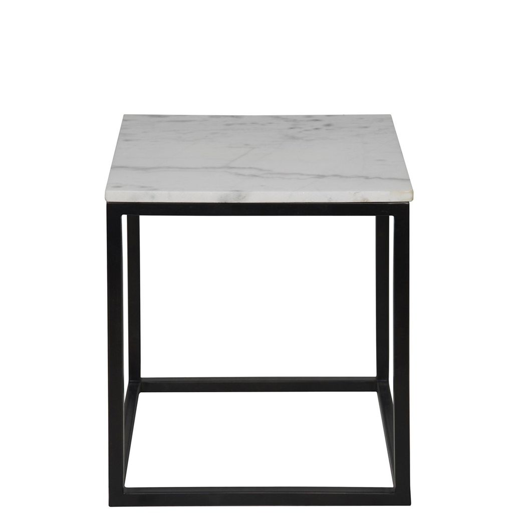 Preview image for Solid Square Shaped Side Table, Black Metal, Small