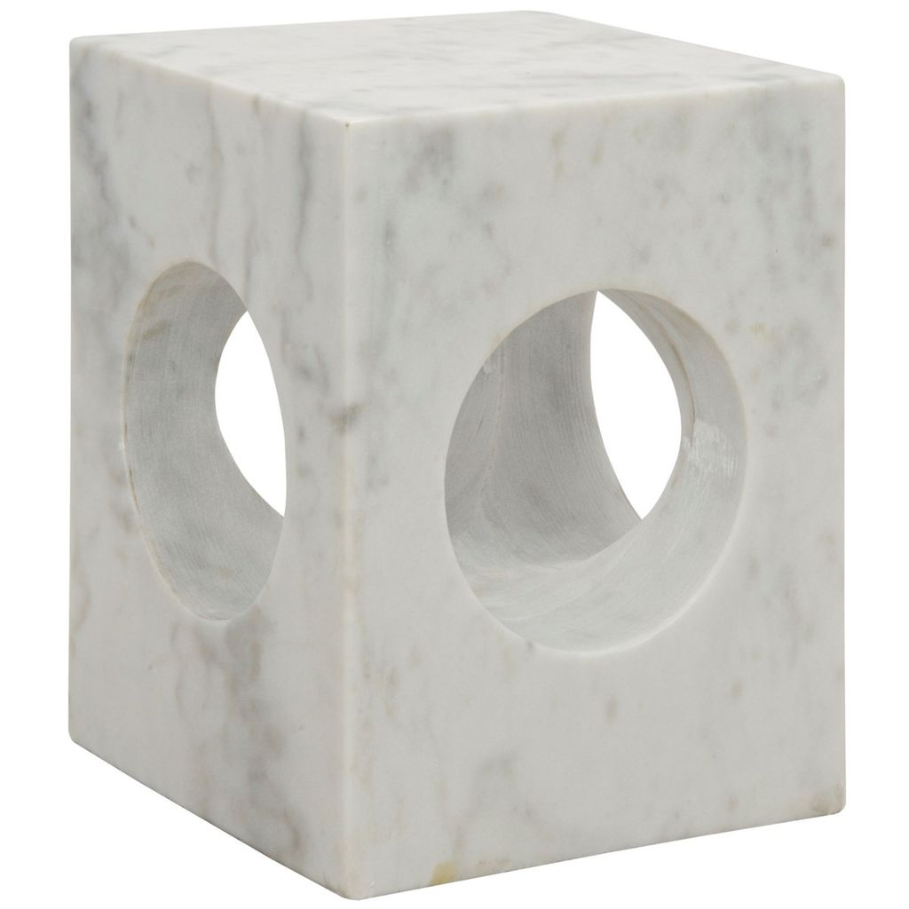 Merlin Side Table, White Stone