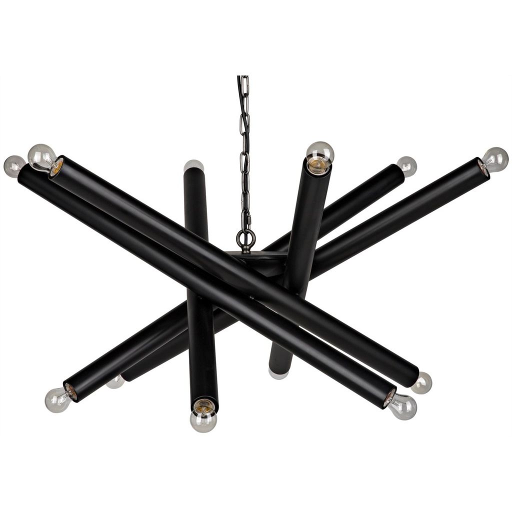Qs Lex Chandelier, Black Metal