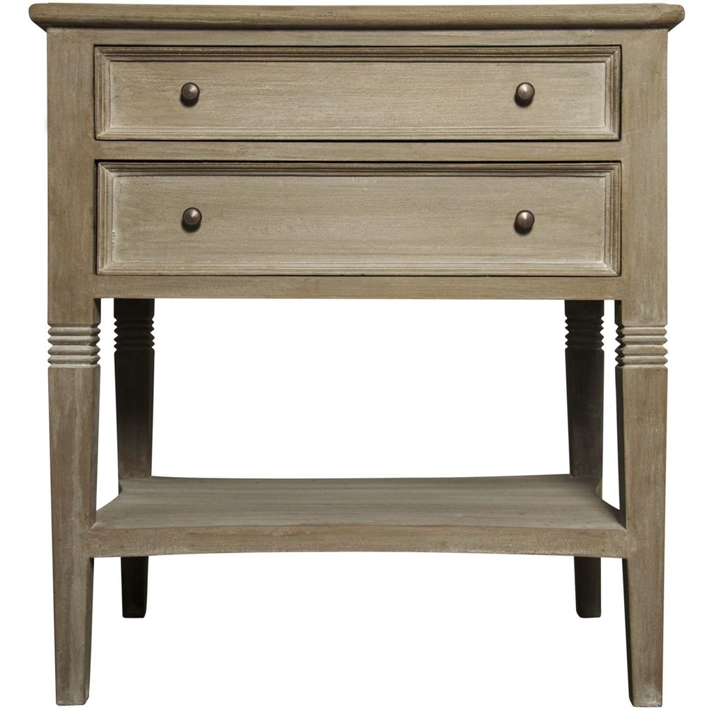 Qs Oxford 2-Drawer Side Table, Weathered
