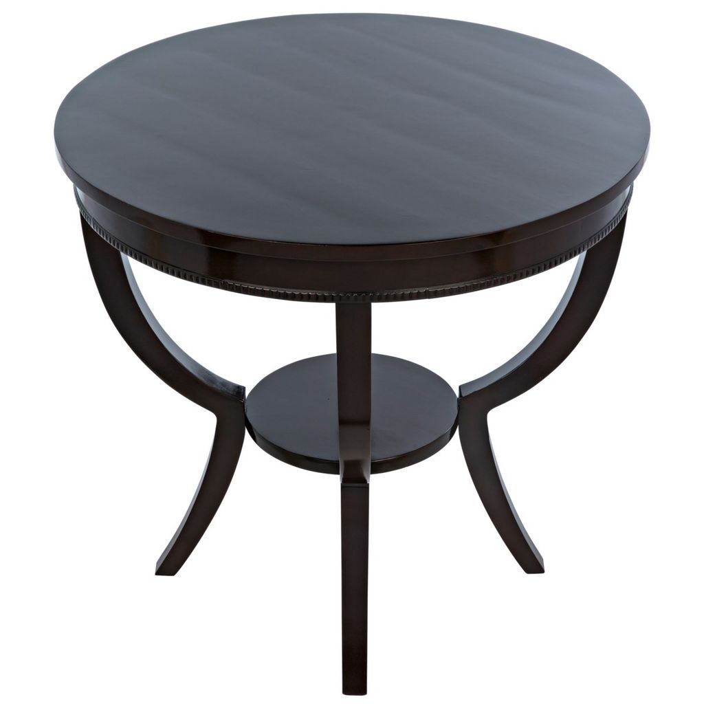 Qs Scheffield Round End Table, Distressed Brown