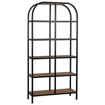 Sl07 Bookcase, Gold Teak And Metal