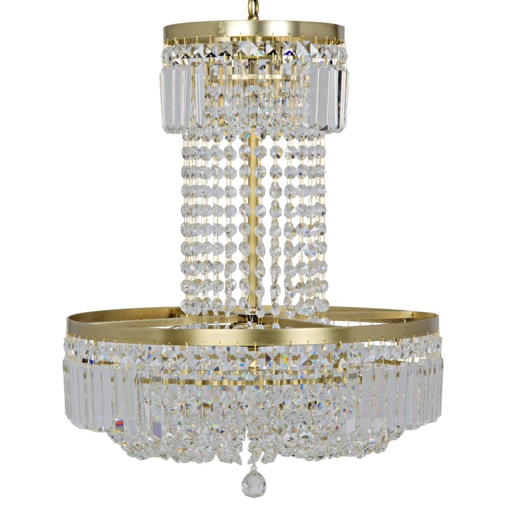 St. Petersburg Chandelier, Antique Brass, Metal And Glass