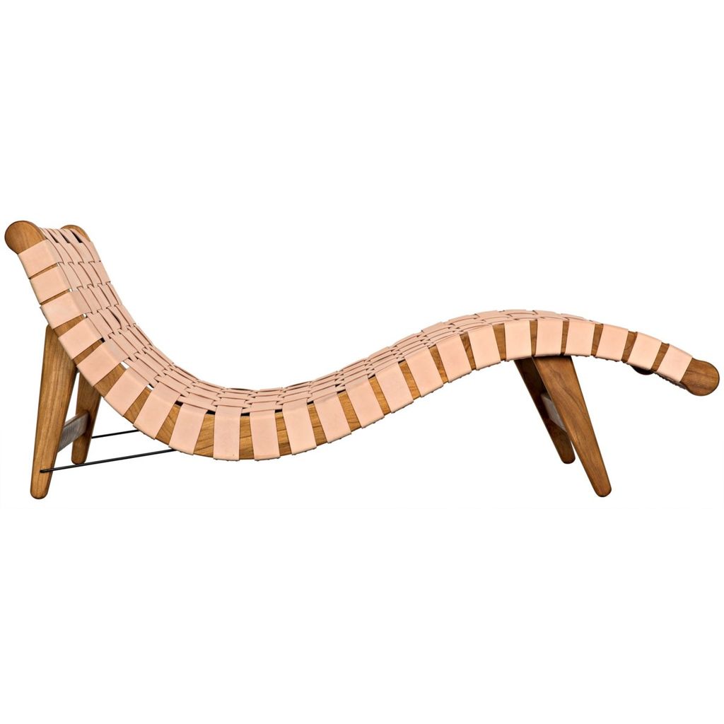 Preview image for Teak Corado Lounge Chair With Leather, Natural