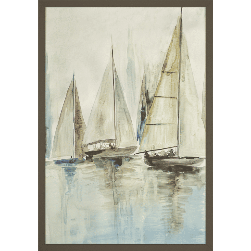 Seascape - Meandering Sailboats (40"H x 28"W)