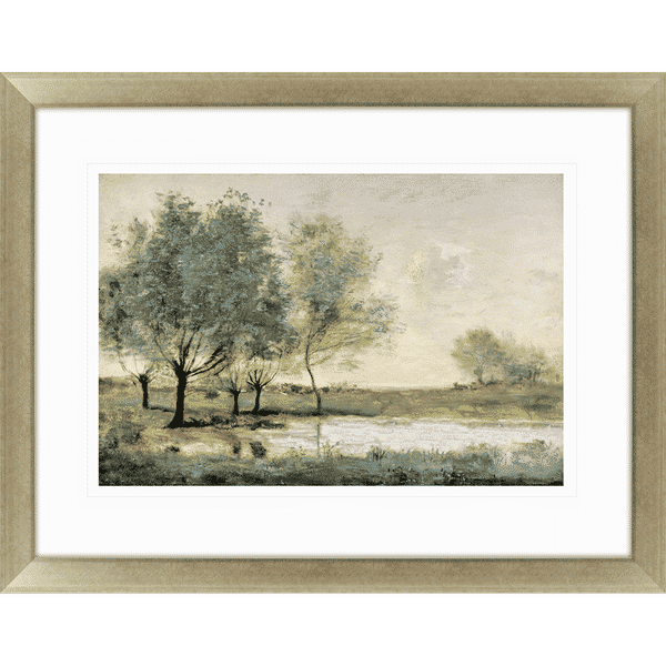 By The Pond Ii Green Framed Wall Art