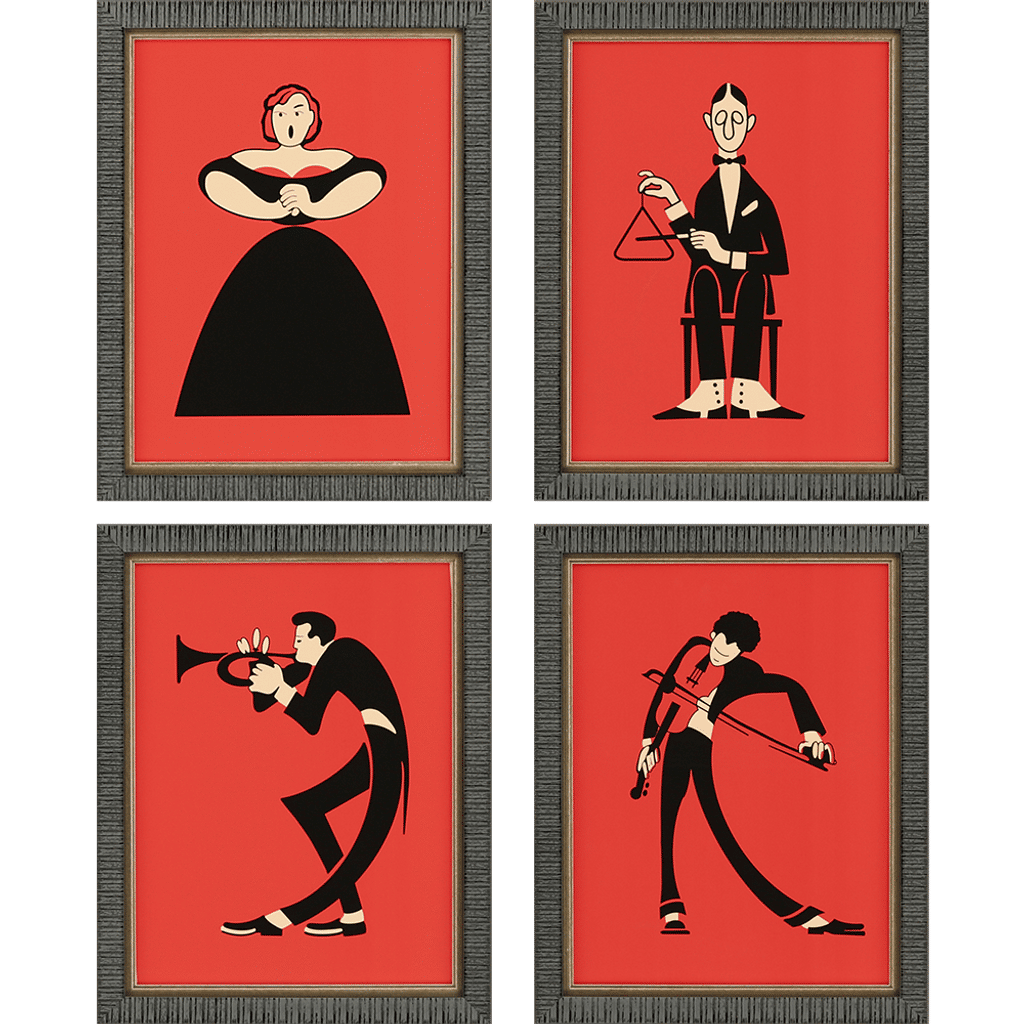 Music Ii, Set Of 4