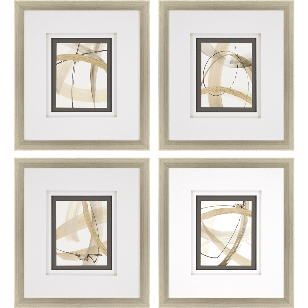 Wall Art - Metallic Strokes, Set of 4 (23"H x 21"W)