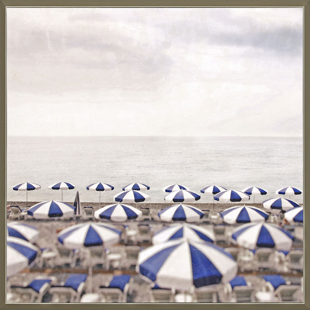 Seascape - Striped Umbrellas Photograph (42"H x 46"W)