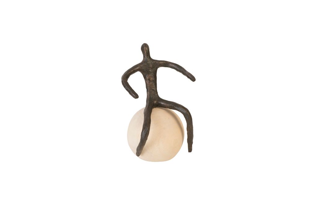 Abstract Figure On Bleached Wood Base, Bronze Finish