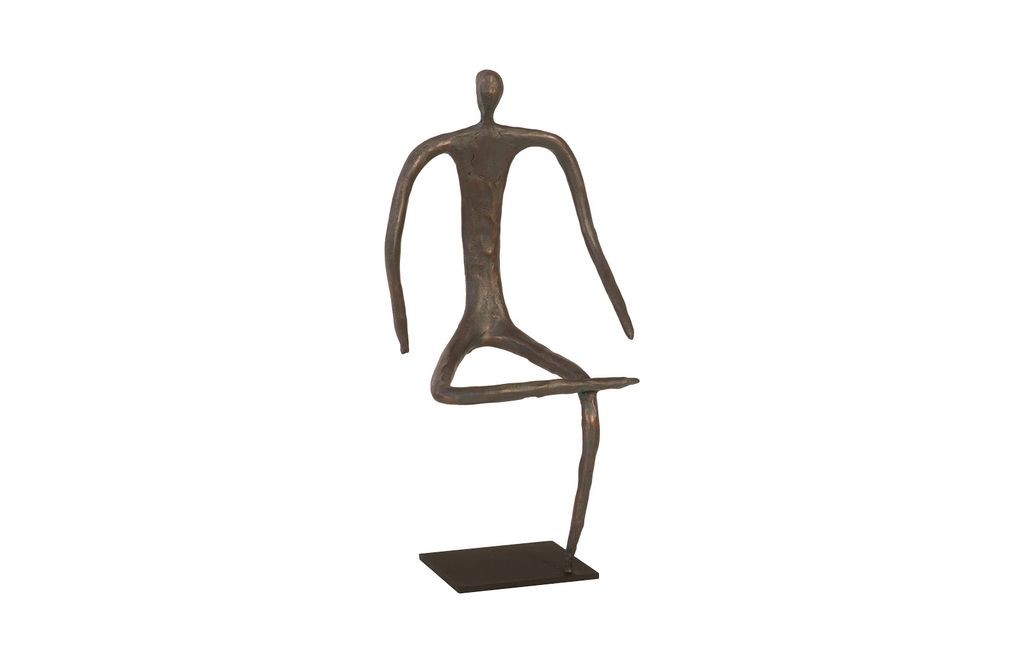 Preview image for Abstract Figure On Metal Base, Bronze Finish, Leg Folded