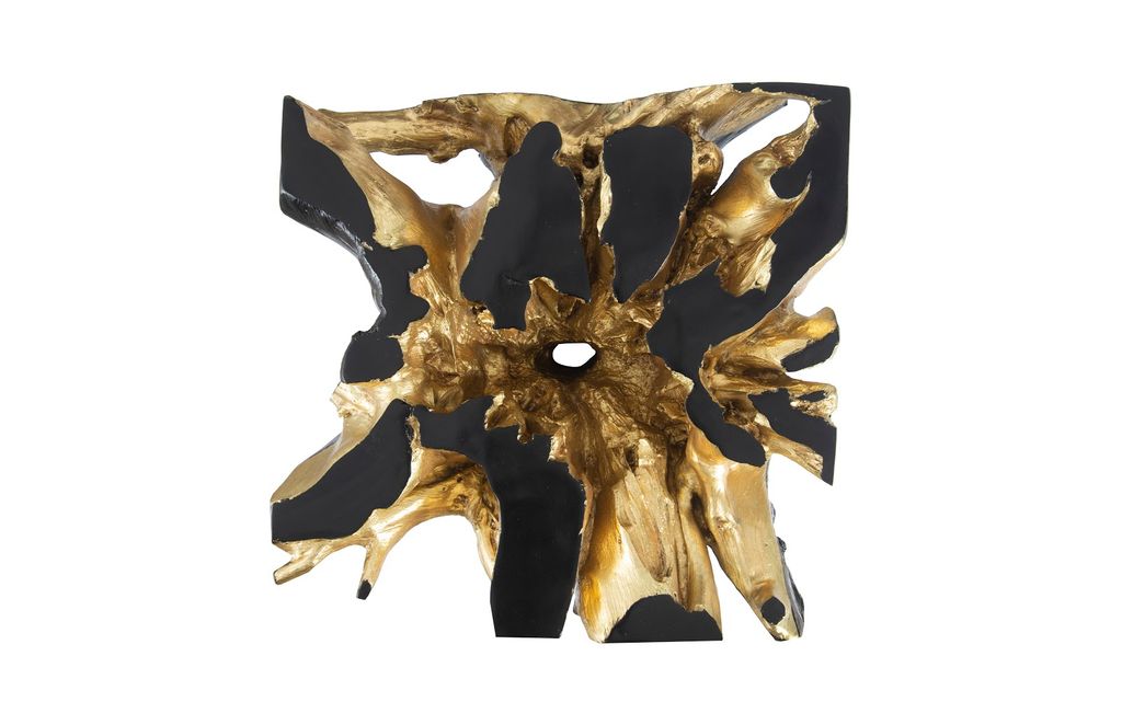 Agnes Root Coffee Table, Black, Gold Leaf