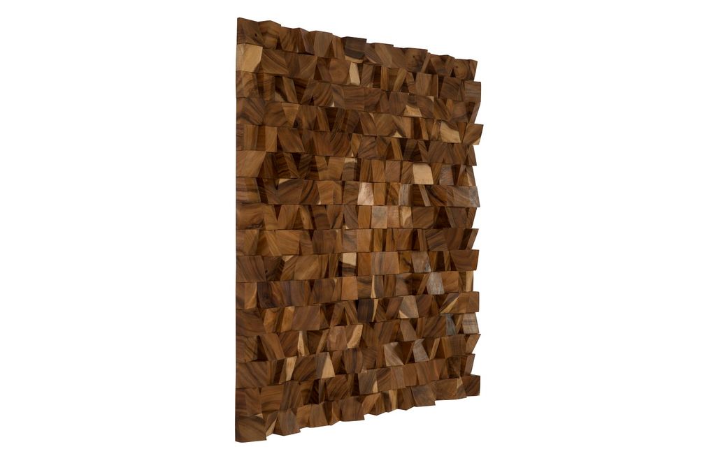 Blocks Wall Art, Chamcha Wood, Natural, Large