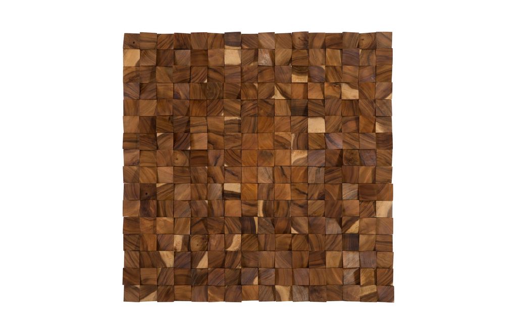 Blocks Wall Art, Chamcha Wood, Natural, Large