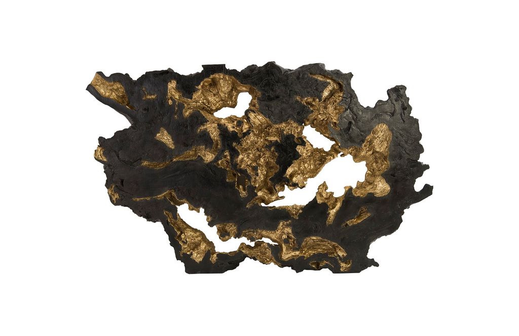 Preview image for Burled Root Wall Art, Large, Black And Gold Leaf