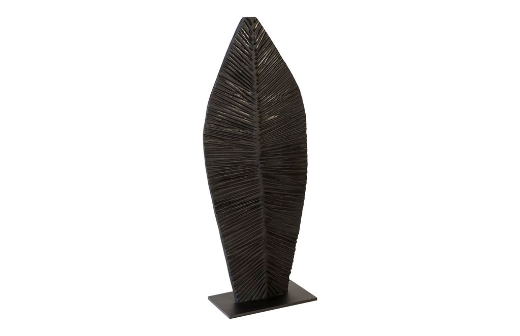Preview image for Carved Leaf On Stand, Burnt, Small