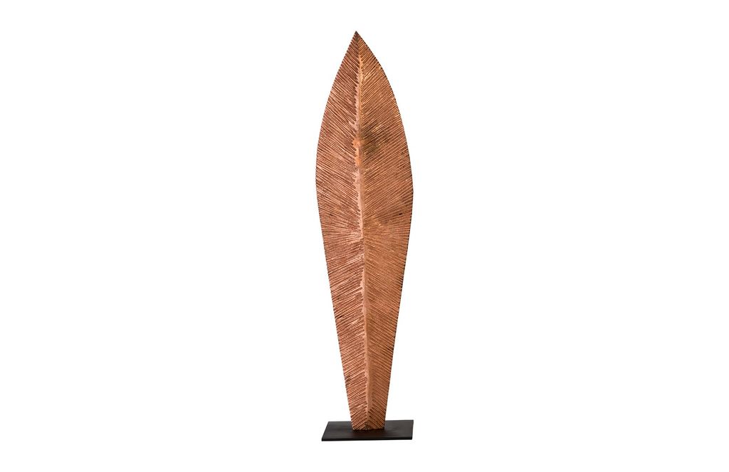 Preview image for Carved Leaf On Stand, Copper Leaf, Large