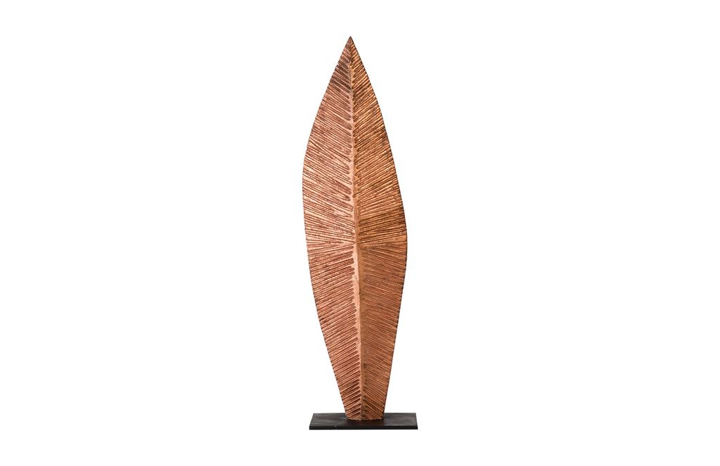 Preview image for Carved Leaf On Stand, Copper Leaf, Medium