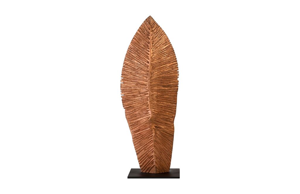 Preview image for Carved Leaf On Stand, Copper Leaf, Small