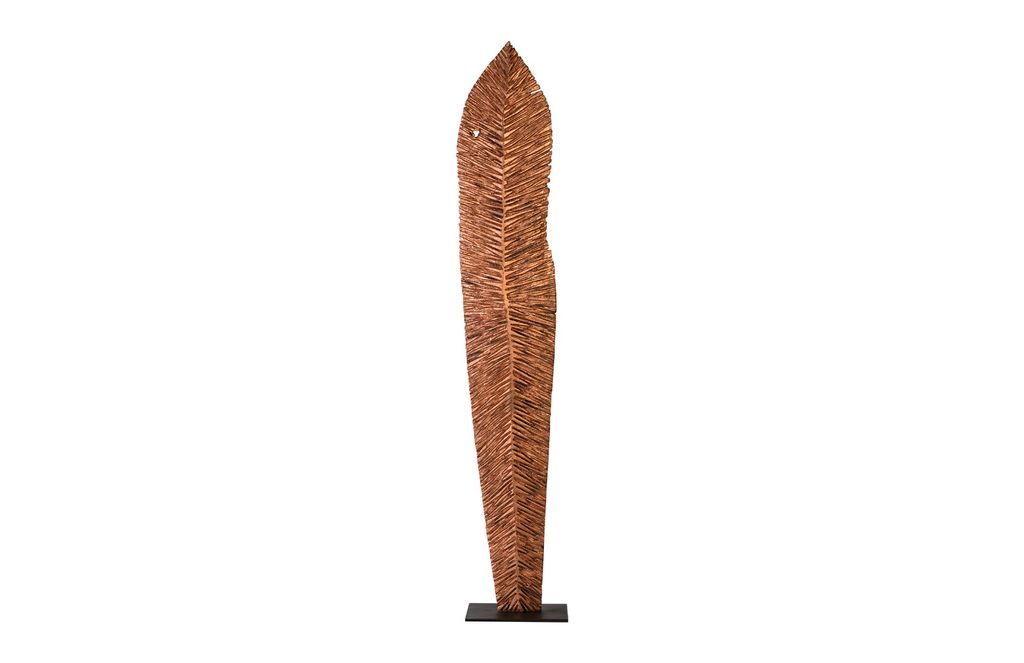 Preview image for Carved Leaf On Stand, Copper Leaf, Xl