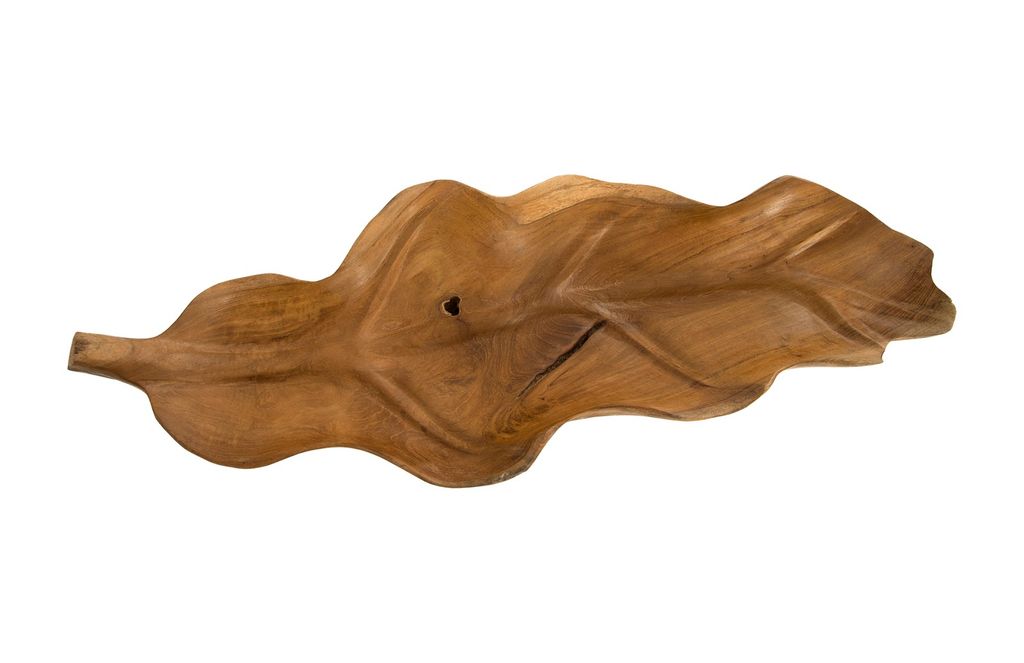 Carved Leaf Sculpture On Stand, Mahogany