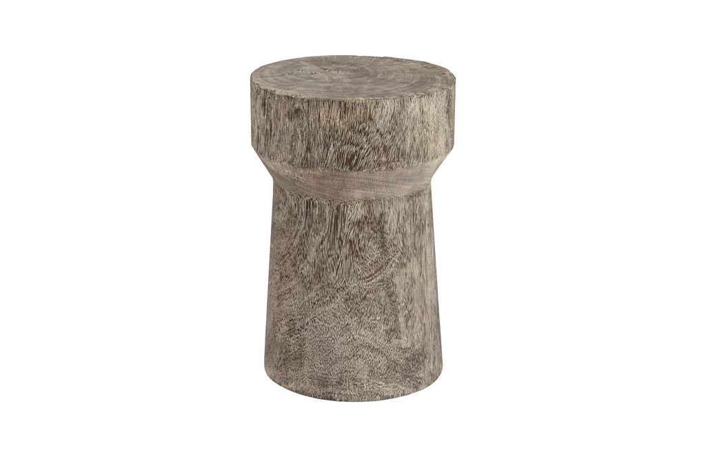 Lester Wood Stool,  Gray Stone