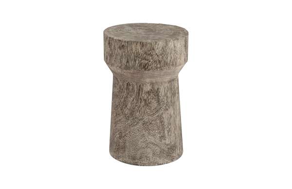 Lester Wood Stool,  Gray Stone