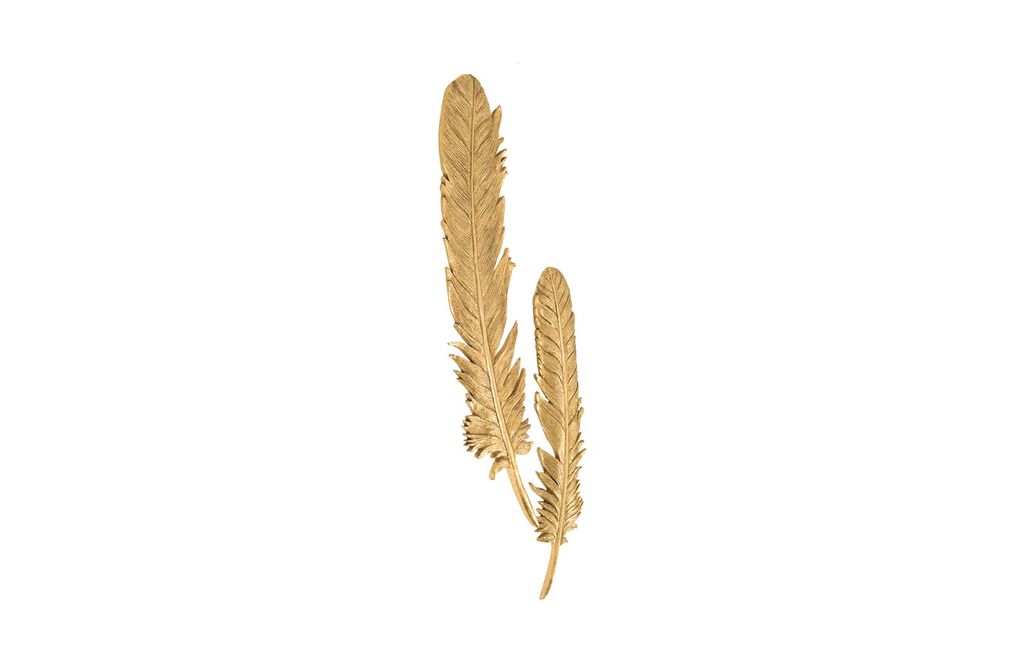 Feathers Wall Art, Small, Gold Leaf, Set Of 2