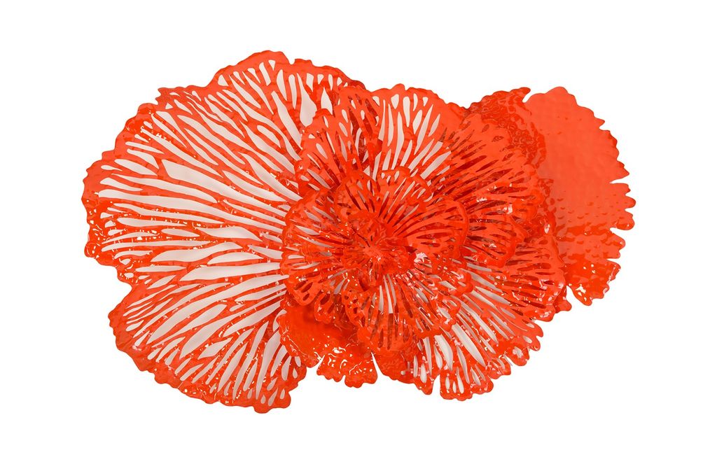 Preview image for Flower Wall Art, Medium, Coral, Metal