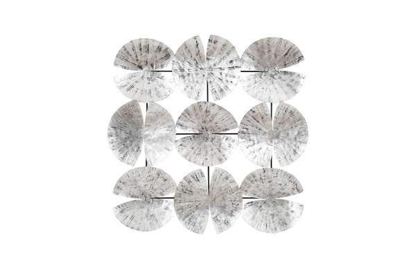 Teo Wall Art, 9 Leaves, Silver