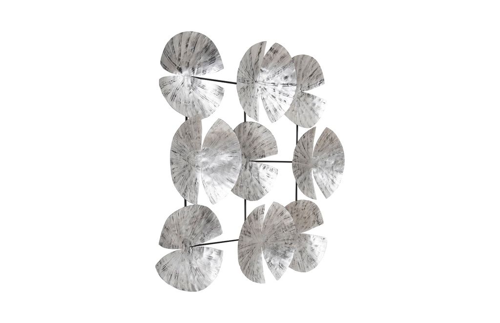 Teo Wall Art, 9 Leaves, Silver