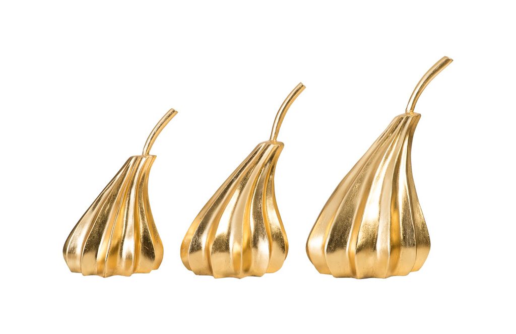 Preview image for Living Room Pears Decor, Set of 3, Gold Leaf