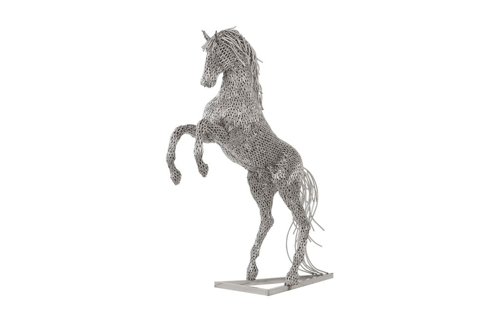 Preview image for Horse Pipe Sculpture, Rearing, Stainless Steel