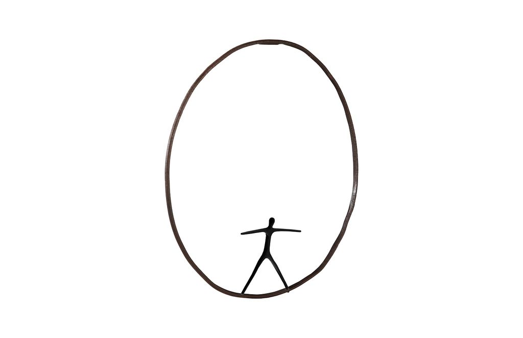 Olympic Figure In Iron Ring, Black, Rust, Style B