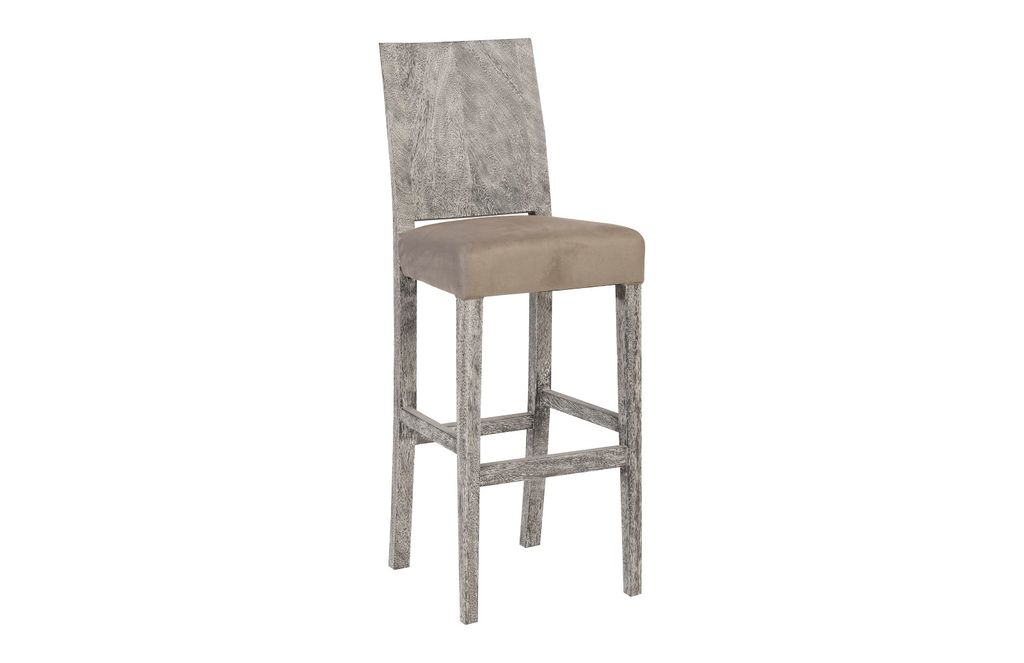 Preview image for Ophelia Bar Stool, Chamcha Wood, Gray Stone Finish