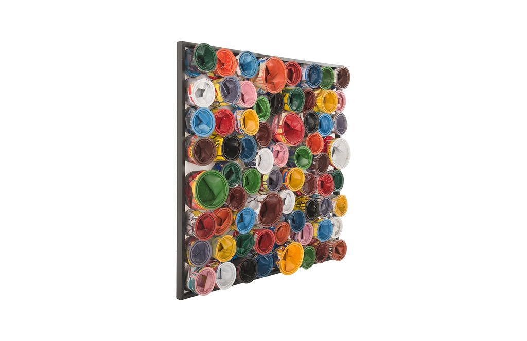 Paint Can Wall Art, Square, Assorted Colors, Large