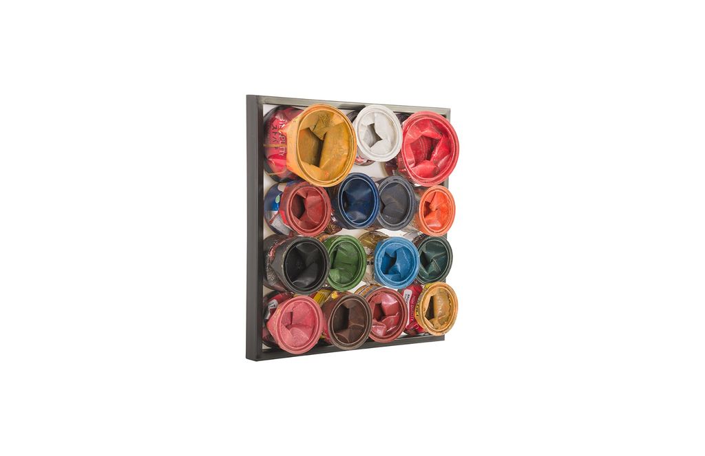 Paint Can Wall Art, Square, Assorted Colors, Small