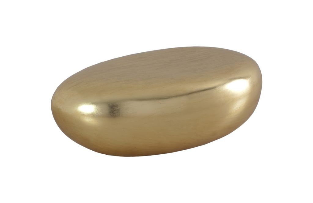 River Stone Coffee Table, Small, Gold Leaf