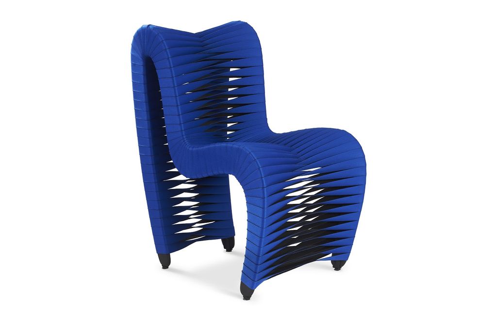 Preview image for Seat Belt Dining Chair, Blue/Black