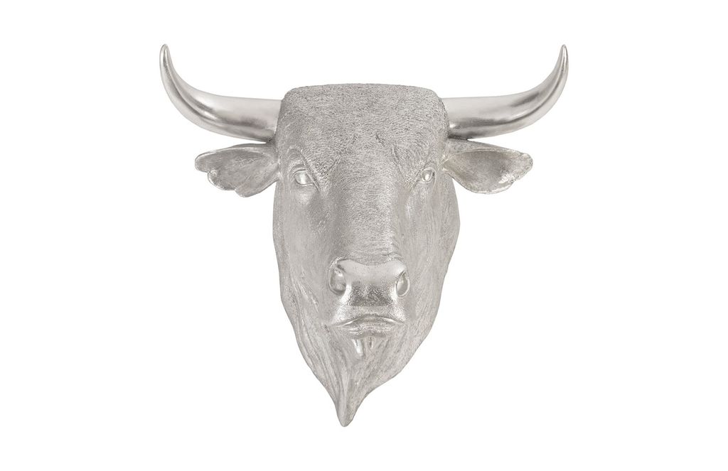 Preview image for Spanish Fighting Bull Wall Art, Resin, Silver Leaf