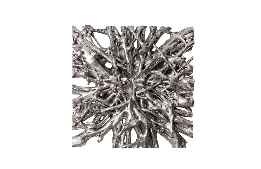Square Root Wall Art, Silver Leaf, Large