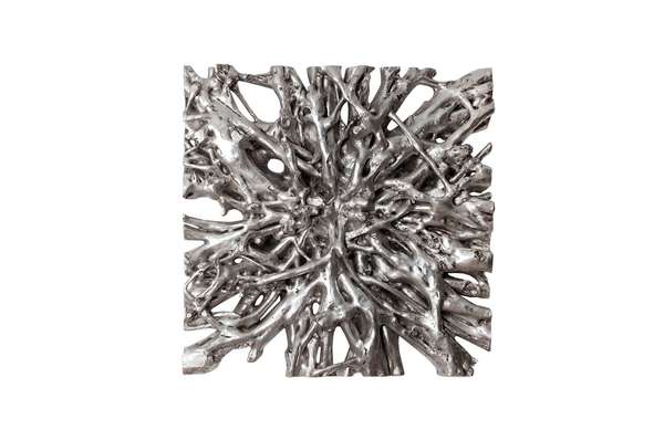 Square Root Wall Art, Silver Leaf, Large