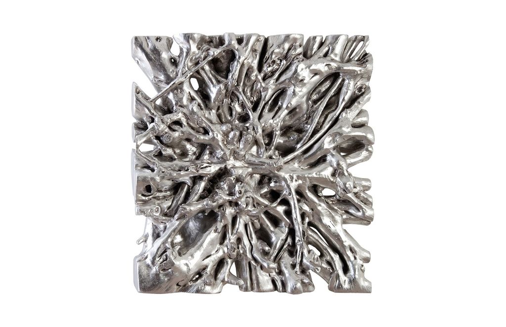 Square Root Wall Art, Silver Leaf, Medium