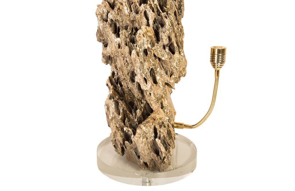 Stalagmite Lamp Polished Brass, Medium, Glass Base, Assorted Size And Shape