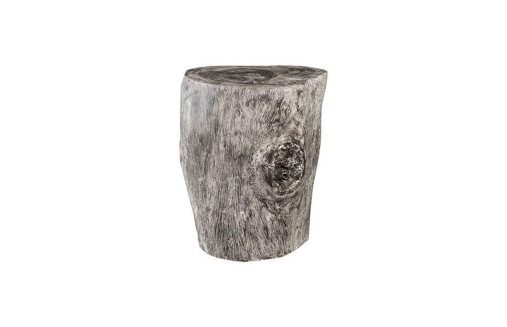 Preview image for Stump Stool, Gray Stone Finish, Black